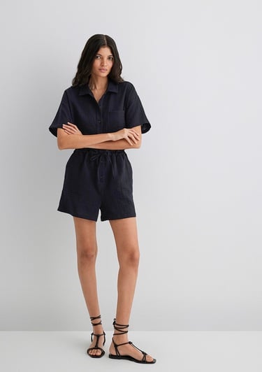  Mavi Siyah Tulum 1011058-900