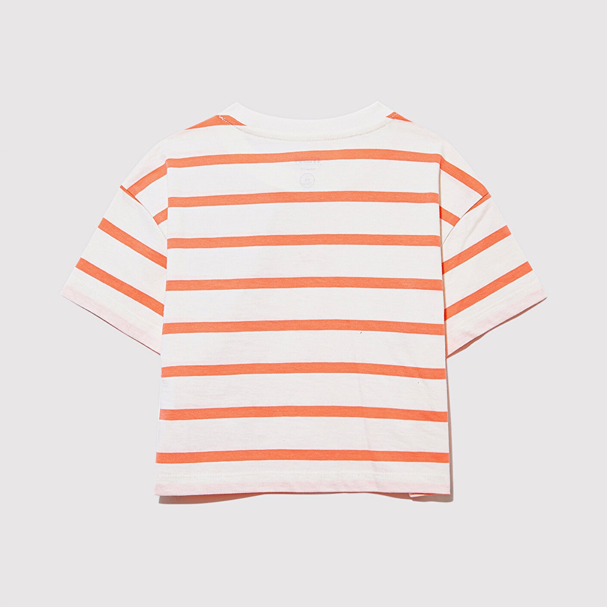 Mavi Mavi Logo Baskılı Turuncu Çizgili Crop Tişört Loose Fit / Bol Rahat Kesim 7610182-89310