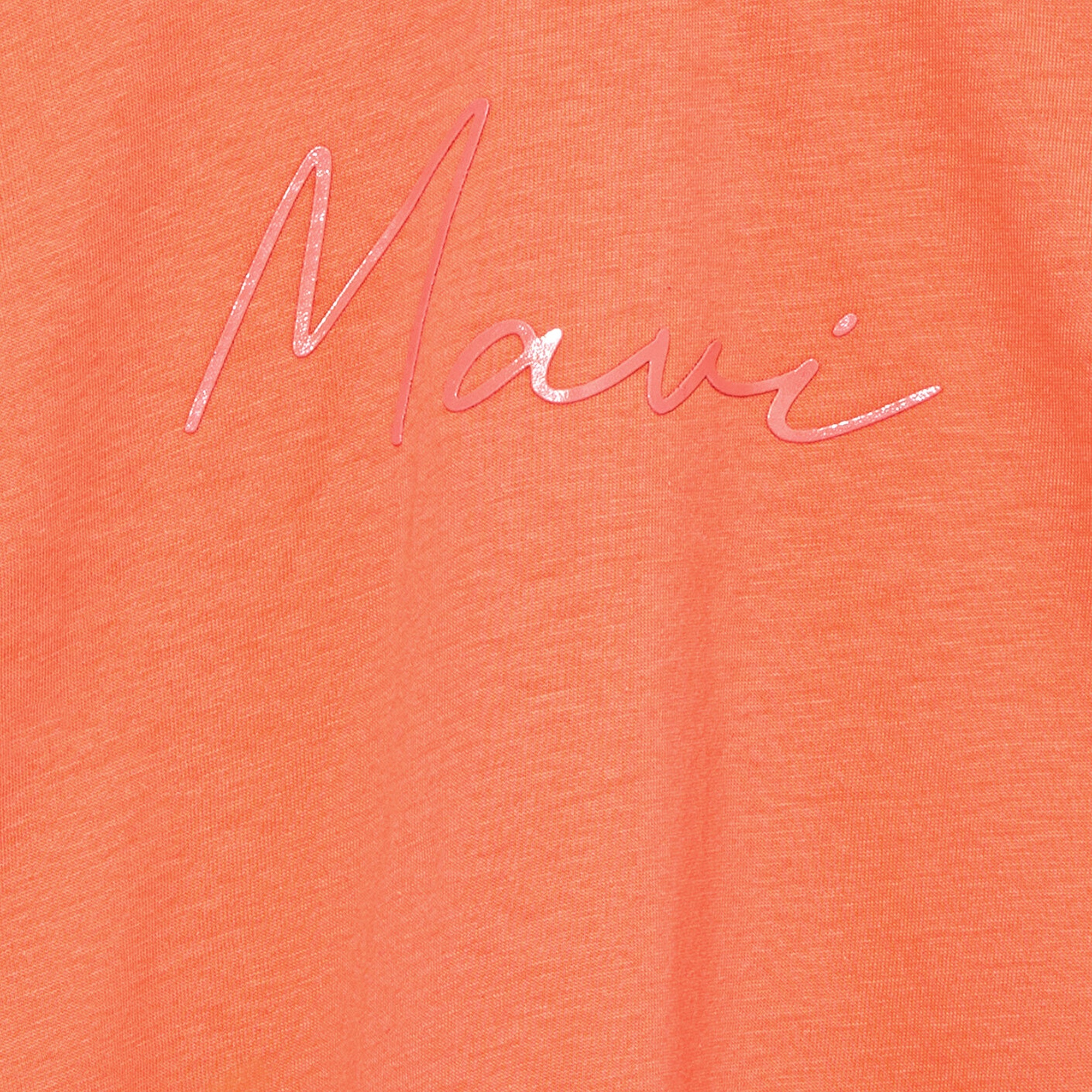 Mavi Mavi Logo Baskılı Turuncu Crop Tişört Loose Fit / Bol Rahat Kesim 7610181-71271