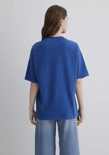  Mavi İstanbul Baskılı Mavi Tişört Oversize / Geniş Kesim 1613219-88121