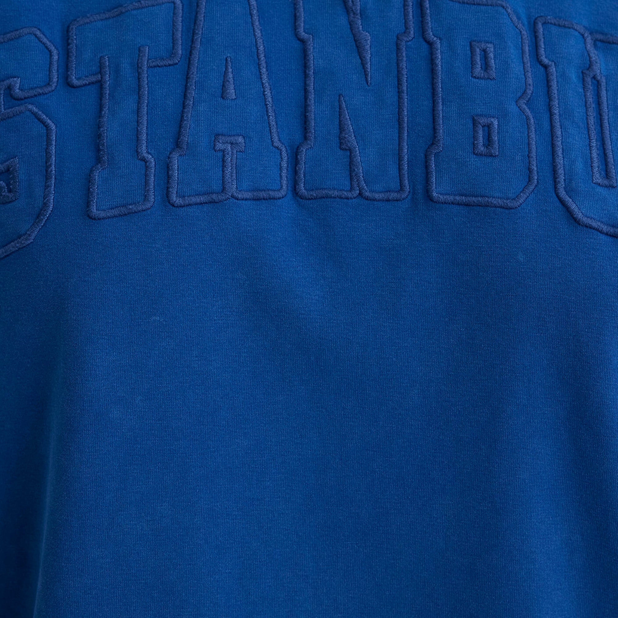 Mavi İstanbul Baskılı Mavi Tişört Oversize / Geniş Kesim 1613219-88121