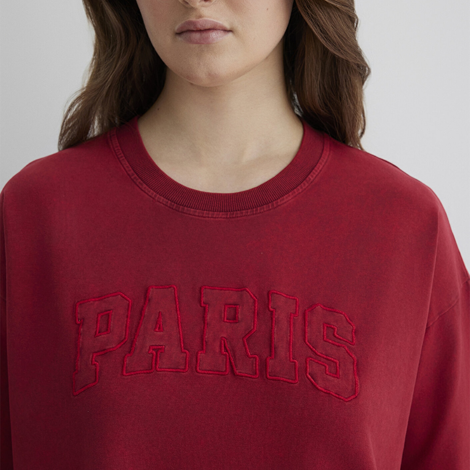 Mavi Paris Baskılı Kırmızı Tişört Oversize / Geniş Kesim 1613218-70464