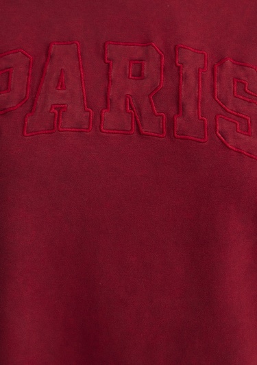  Mavi Paris Baskılı Kırmızı Tişört Oversize / Geniş Kesim 1613218-70464