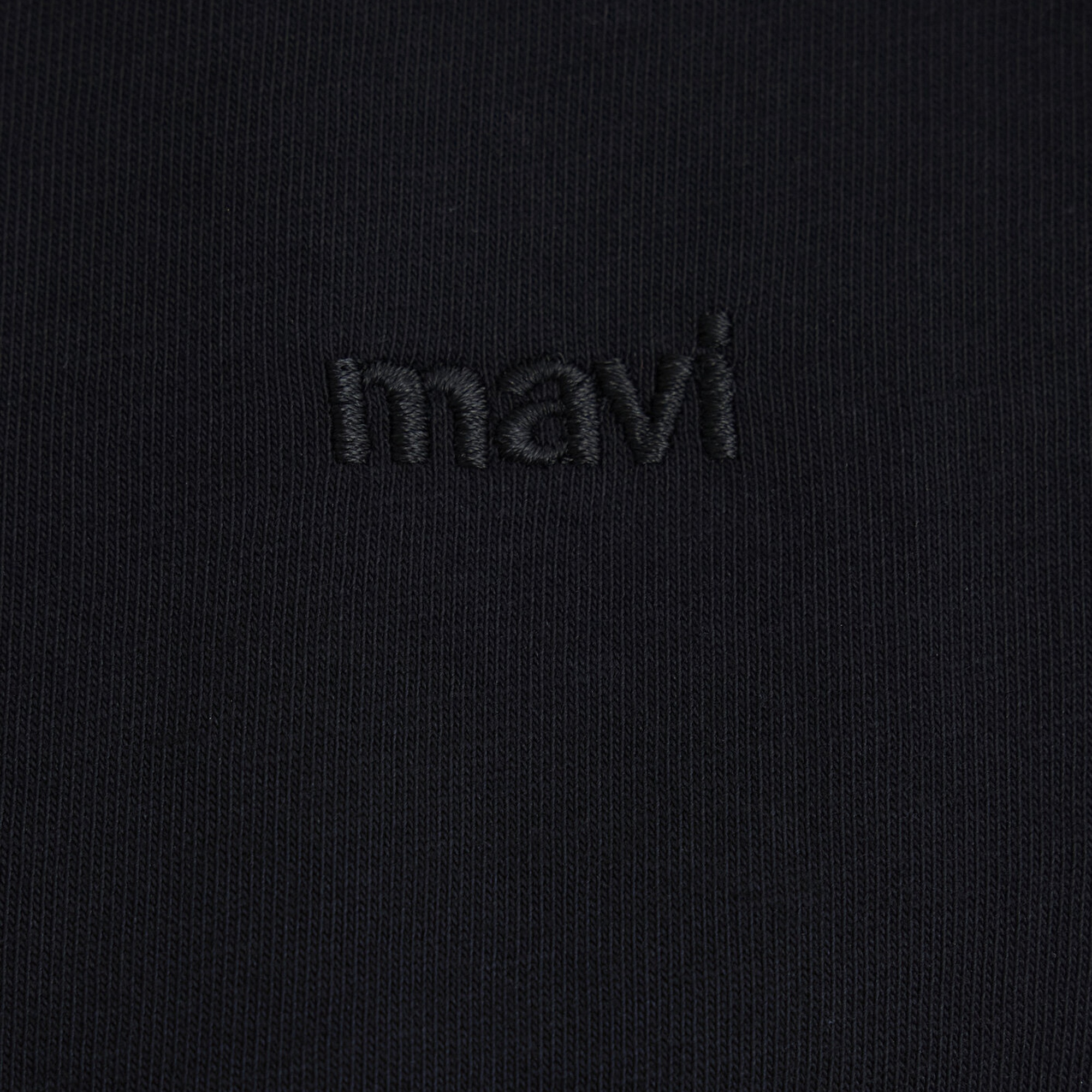 Mavi Mavi Nakışlı Siyah Basic Tişört Loose Fit / Bol Rahat Kesim 1613225-900