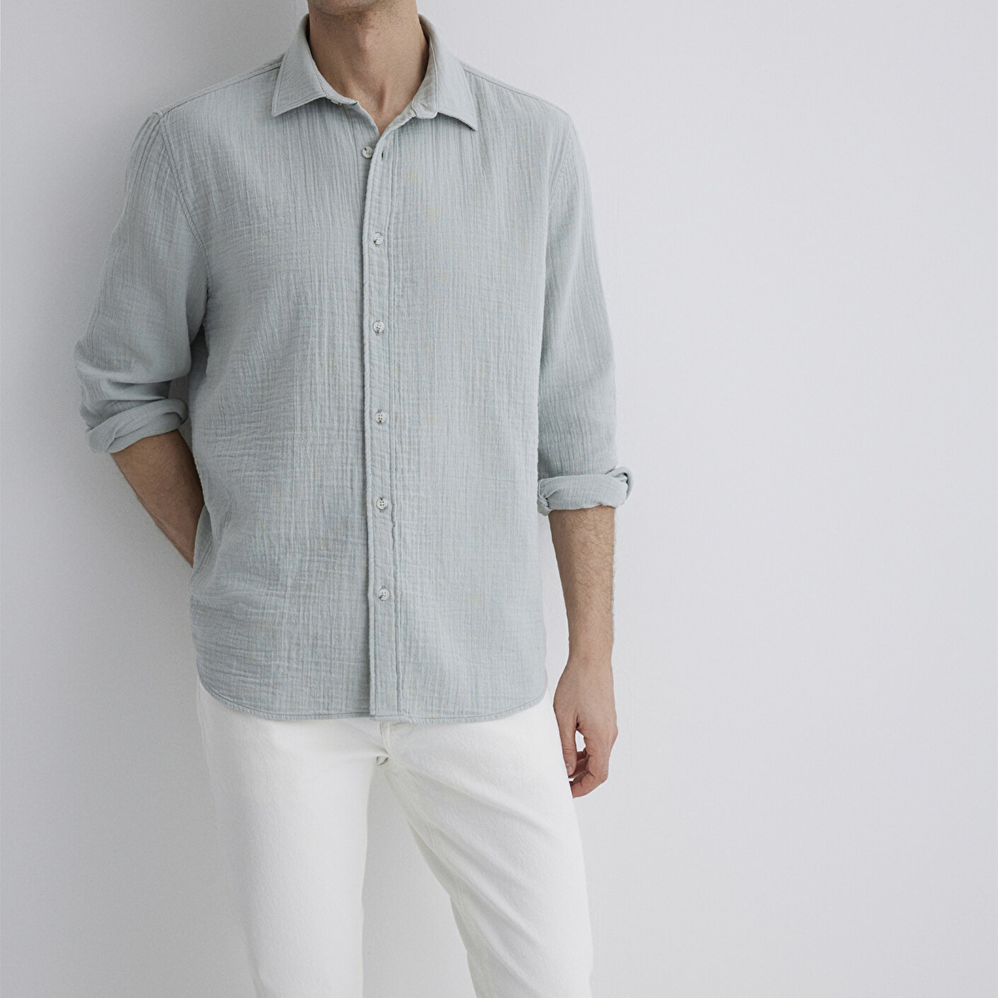 Mavi Gri Gömlek Regular Fit / Normal Kesim 0211518-70148