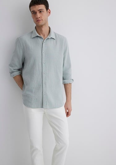  Mavi Gri Gömlek Regular Fit / Normal Kesim 0211518-70148