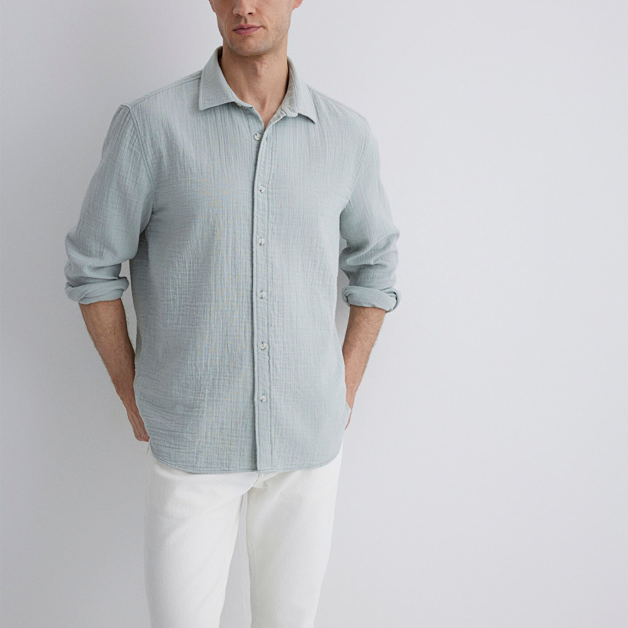 Mavi Gri Gömlek Regular Fit / Normal Kesim 0211518-70148