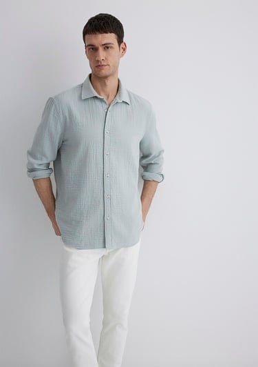  Mavi Gri Gömlek Regular Fit / Normal Kesim 0211518-70148