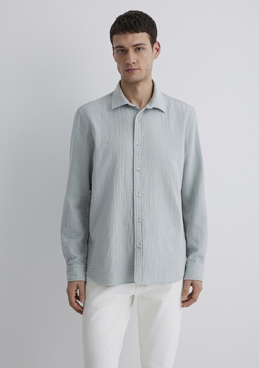  Mavi Gri Gömlek Regular Fit / Normal Kesim 0211518-70148