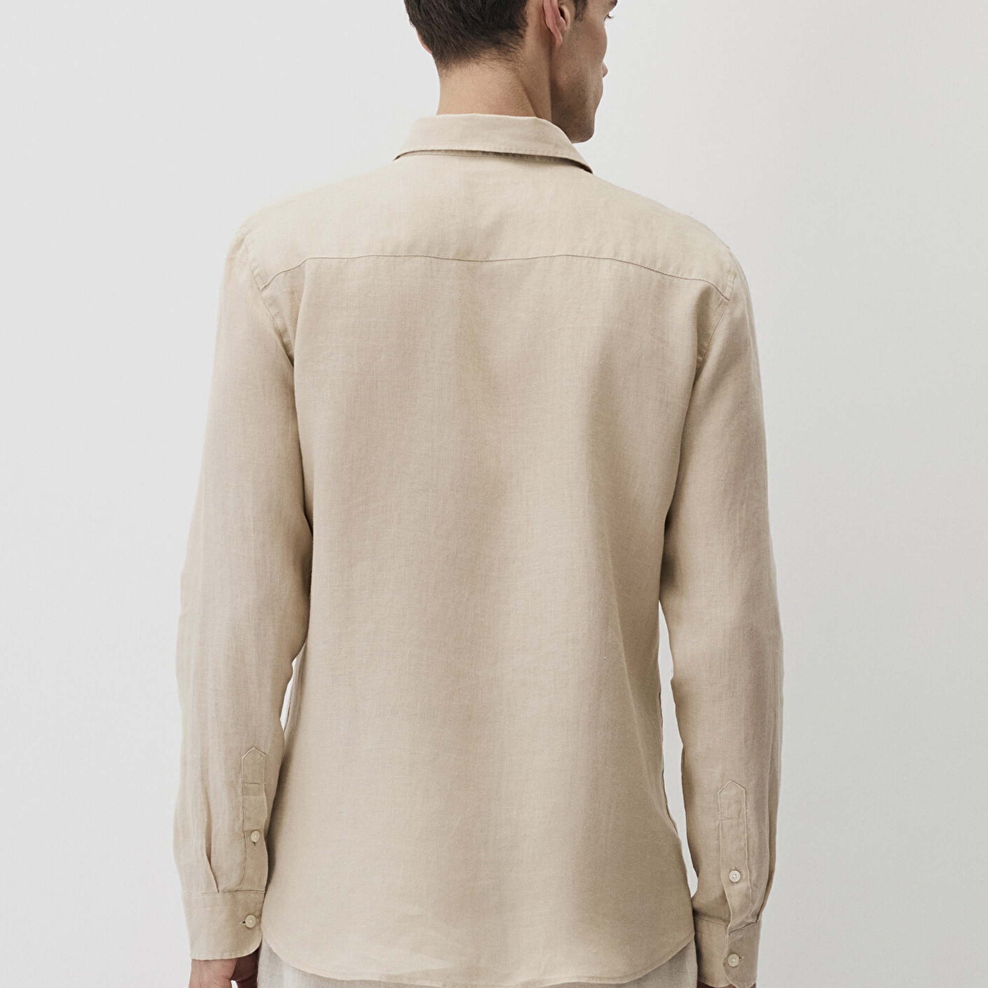 Mavi Bej Keten Gömlek Slim Fit / Dar Kesim 0211466-70004