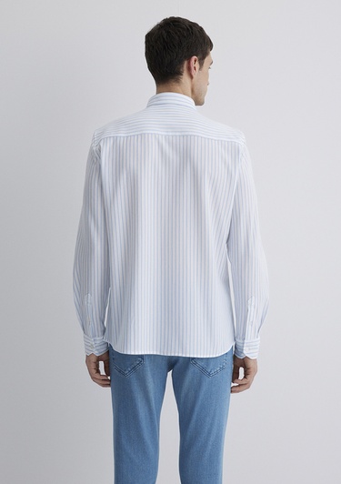  Mavi Çizgili Mavi Gömlek Slim Fit / Dar Kesim 0211403-88654