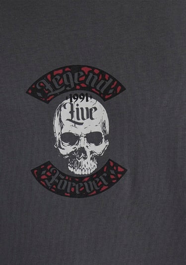  Mavi Kuru Kafa Baskılı Antrasit Tişört Oversize / Geniş Kesim 0612704-70088