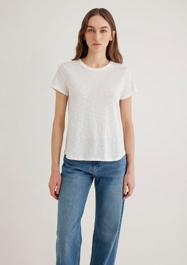  Mavi Ekru Basic Tişört Regular Fit / Normal Kesim 1613075-70057