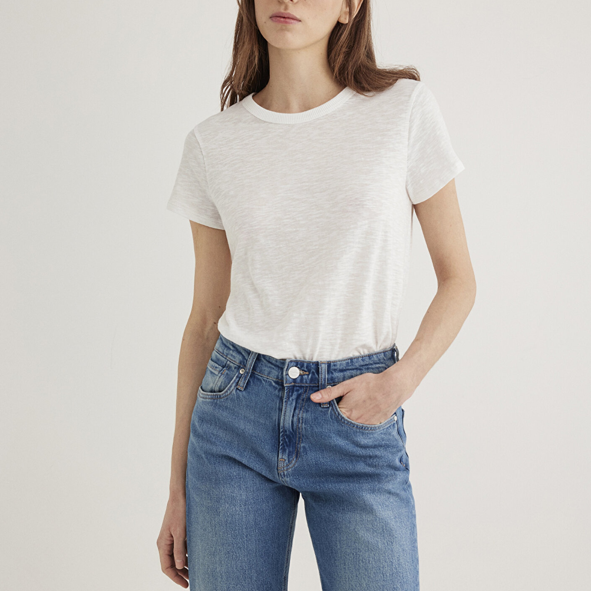 Mavi Ekru Basic Tişört Regular Fit / Normal Kesim 1613075-70057