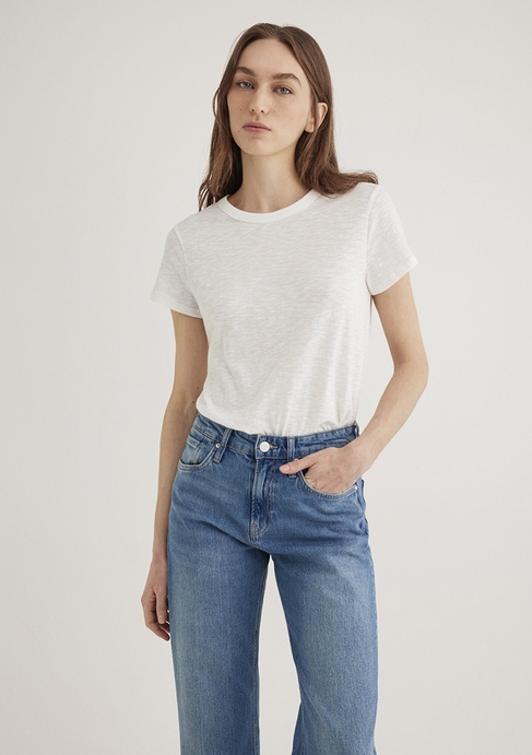  Mavi Ekru Basic Tişört Regular Fit / Normal Kesim 1613075-70057