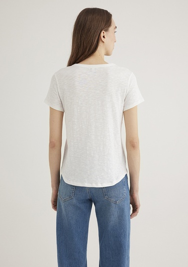  Mavi Ekru Basic Tişört Regular Fit / Normal Kesim 1613075-70057