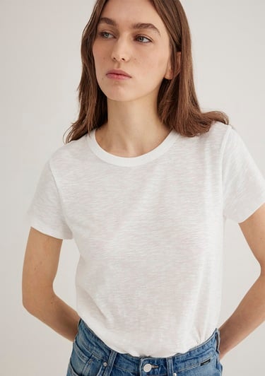  Mavi Ekru Basic Tişört Regular Fit / Normal Kesim 1613075-70057