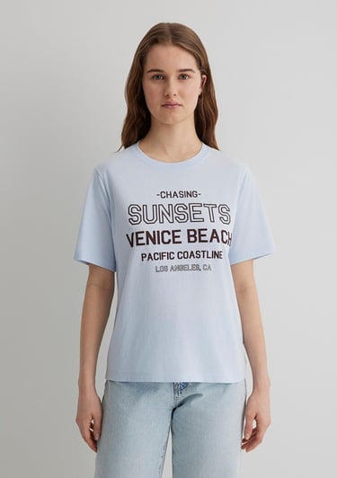  Mavi Baskılı Mavi Tişört Regular Fit / Normal Kesim 1613182-89201