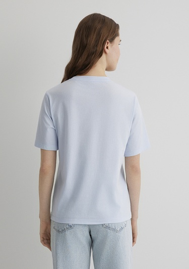  Mavi Baskılı Mavi Tişört Regular Fit / Normal Kesim 1613182-89201