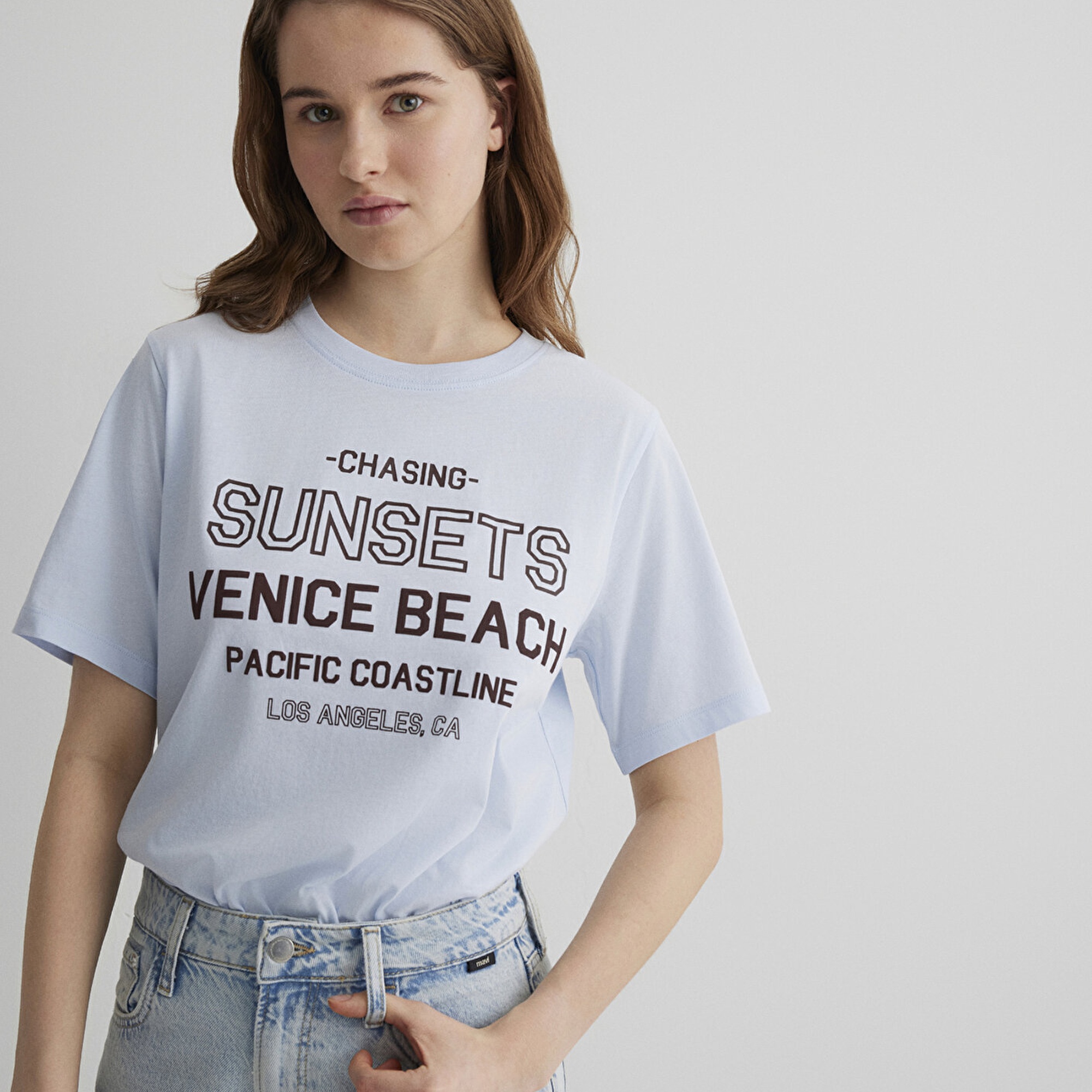 Mavi Baskılı Mavi Tişört Regular Fit / Normal Kesim 1613182-89201