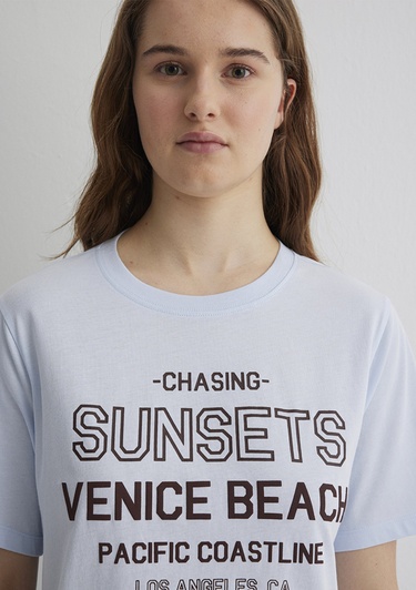  Mavi Baskılı Mavi Tişört Regular Fit / Normal Kesim 1613182-89201