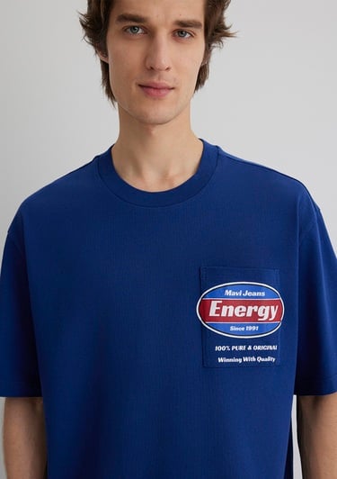  Mavi Baskılı Mavi Tişört Relaxed Fit / Rahat Kesim 0612607-70722