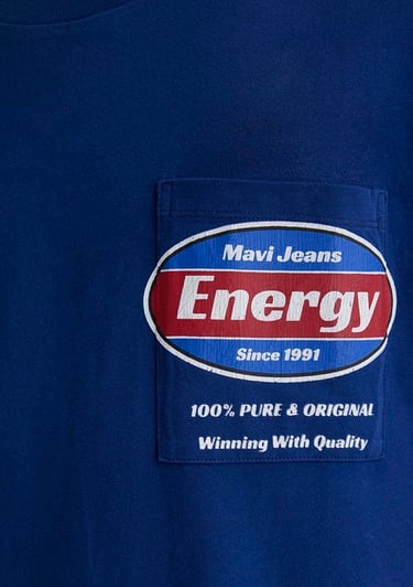  Mavi Baskılı Mavi Tişört Relaxed Fit / Rahat Kesim 0612607-70722