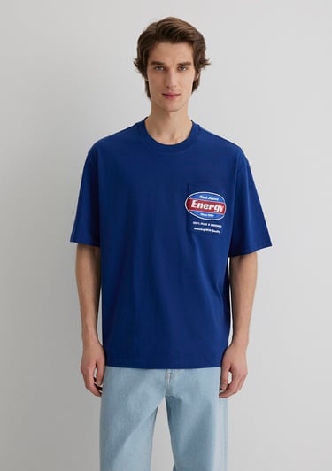  Mavi Baskılı Mavi Tişört Relaxed Fit / Rahat Kesim 0612607-70722