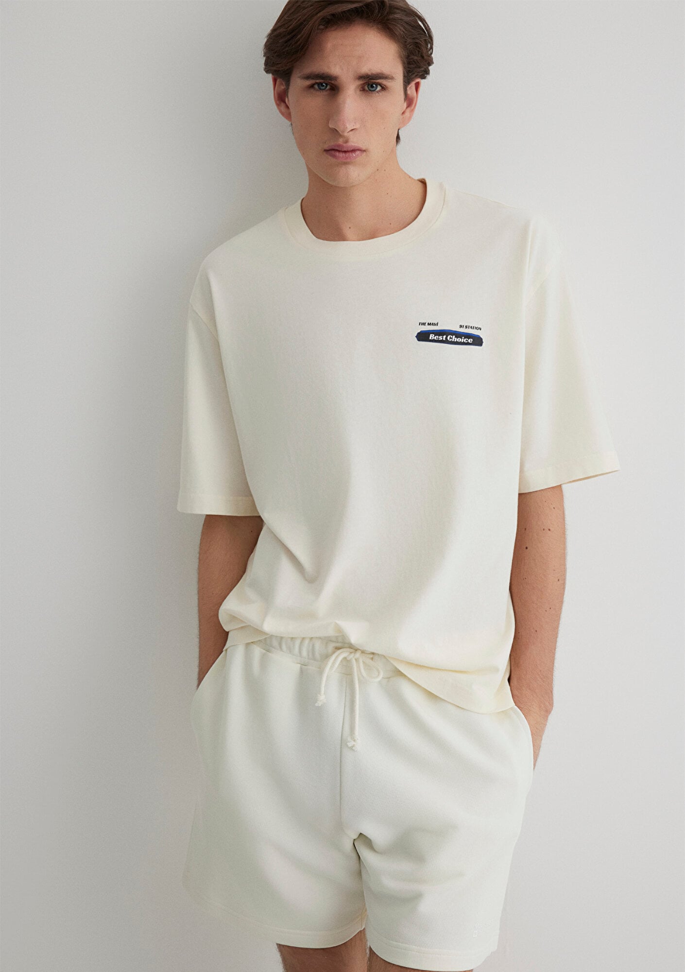  Mavi Best Choice Baskılı Ekru Tişört Relaxed Fit / Rahat Kesim 0612606-86420
