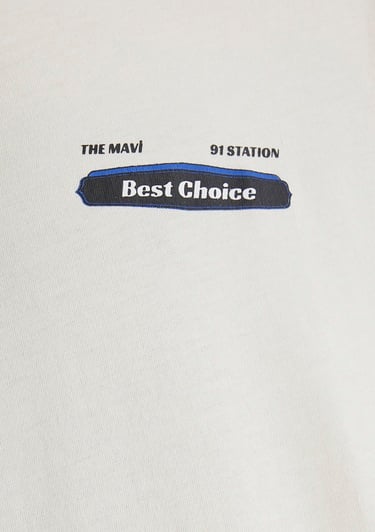  Mavi Best Choice Baskılı Ekru Tişört Relaxed Fit / Rahat Kesim 0612606-86420