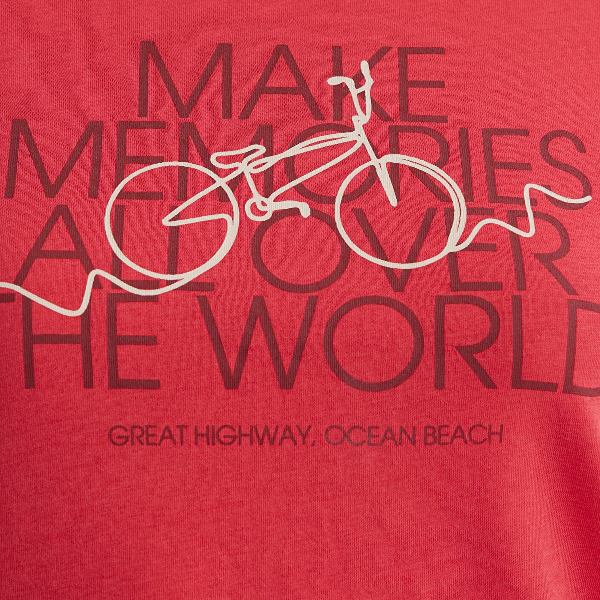 Mavi Bisiklet Baskılı Kırmızı Tişört Slim Fit / Dar Kesim 1613190-71083