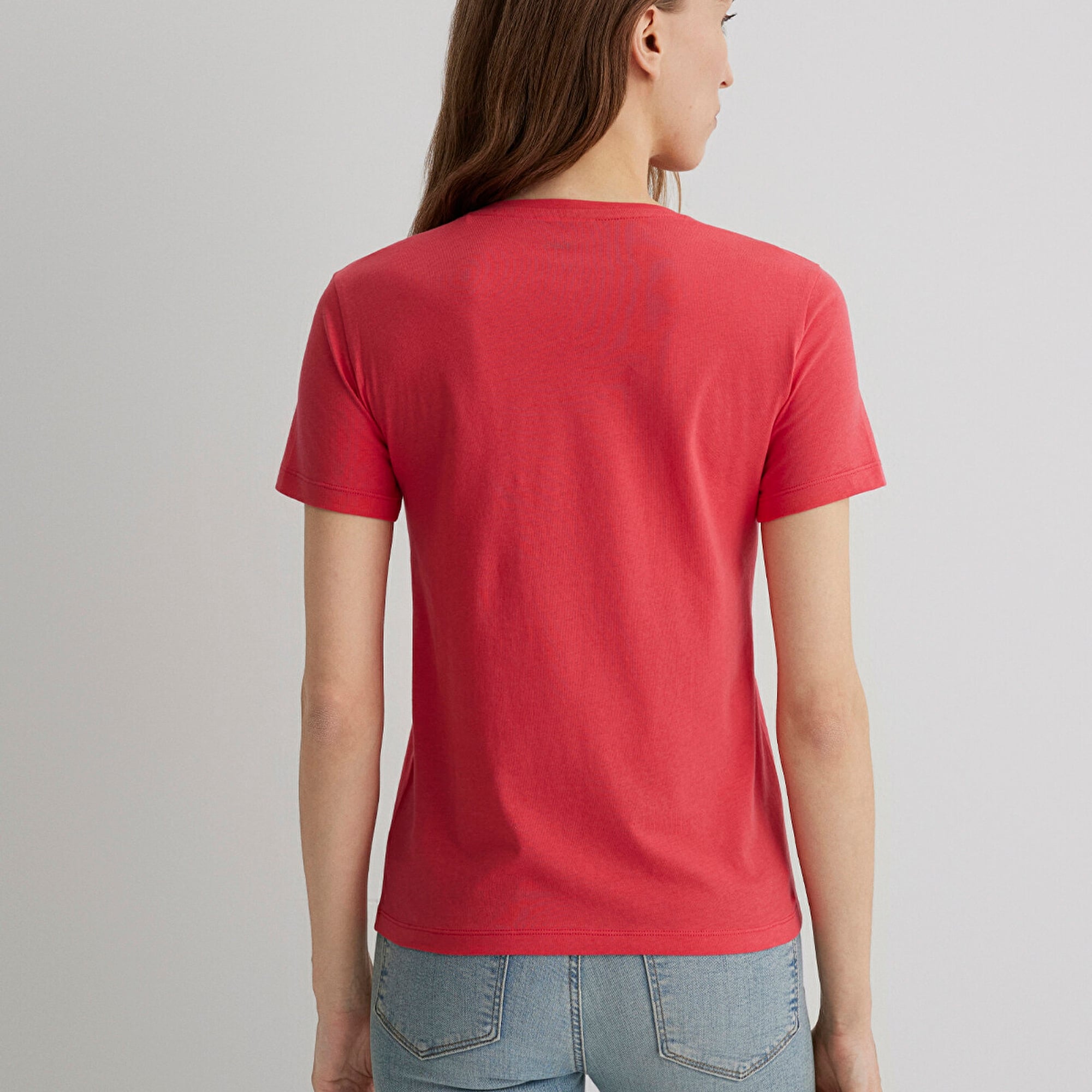 Mavi Bisiklet Baskılı Kırmızı Tişört Slim Fit / Dar Kesim 1613190-71083