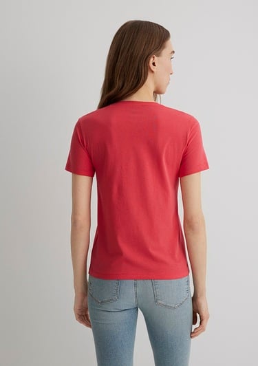  Mavi Bisiklet Baskılı Kırmızı Tişört Slim Fit / Dar Kesim 1613190-71083