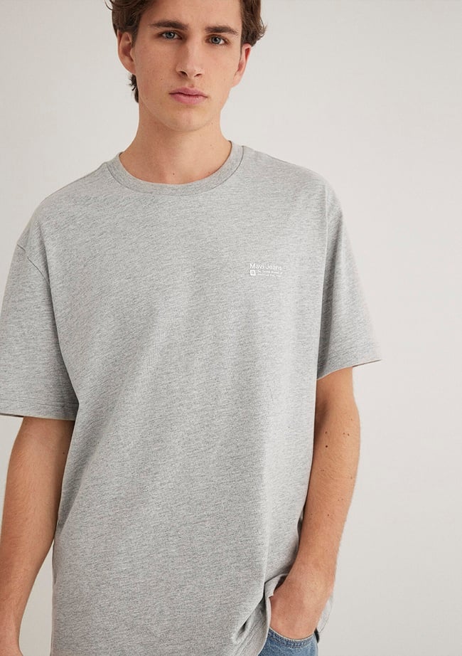  Mavi Mavi Jeans Baskılı Gri Tişört Loose Fit / Bol Rahat Kesim 0612591-80018