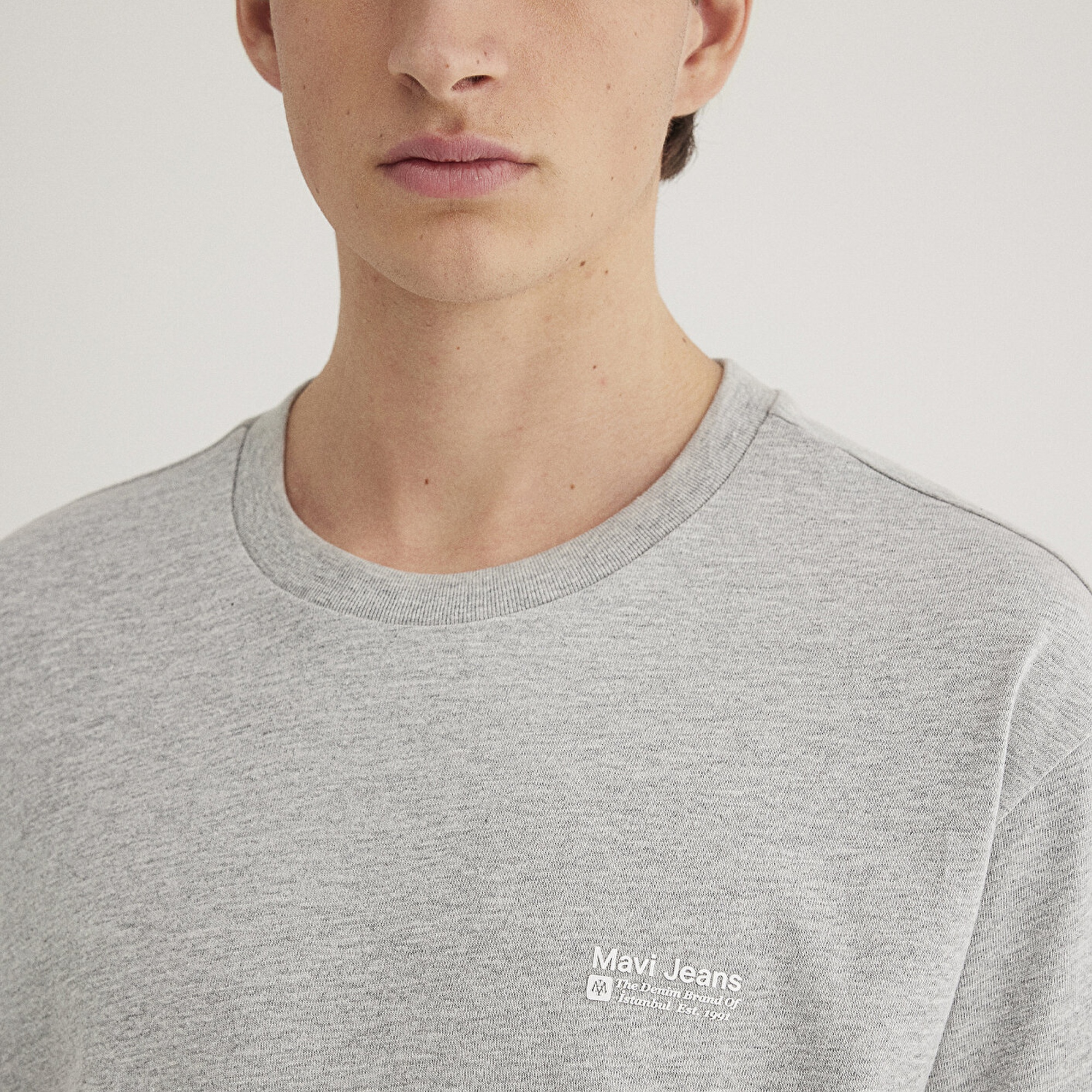 Mavi Mavi Jeans Baskılı Gri Tişört Loose Fit / Bol Rahat Kesim 0612591-80018