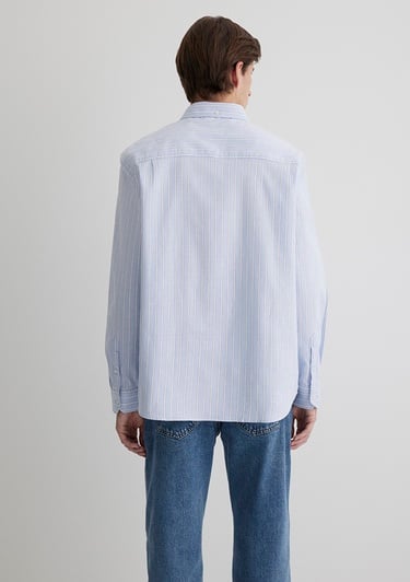 Mavi Çizgili Mavi Gömlek Regular Fit / Normal Kesim 0211416-70816