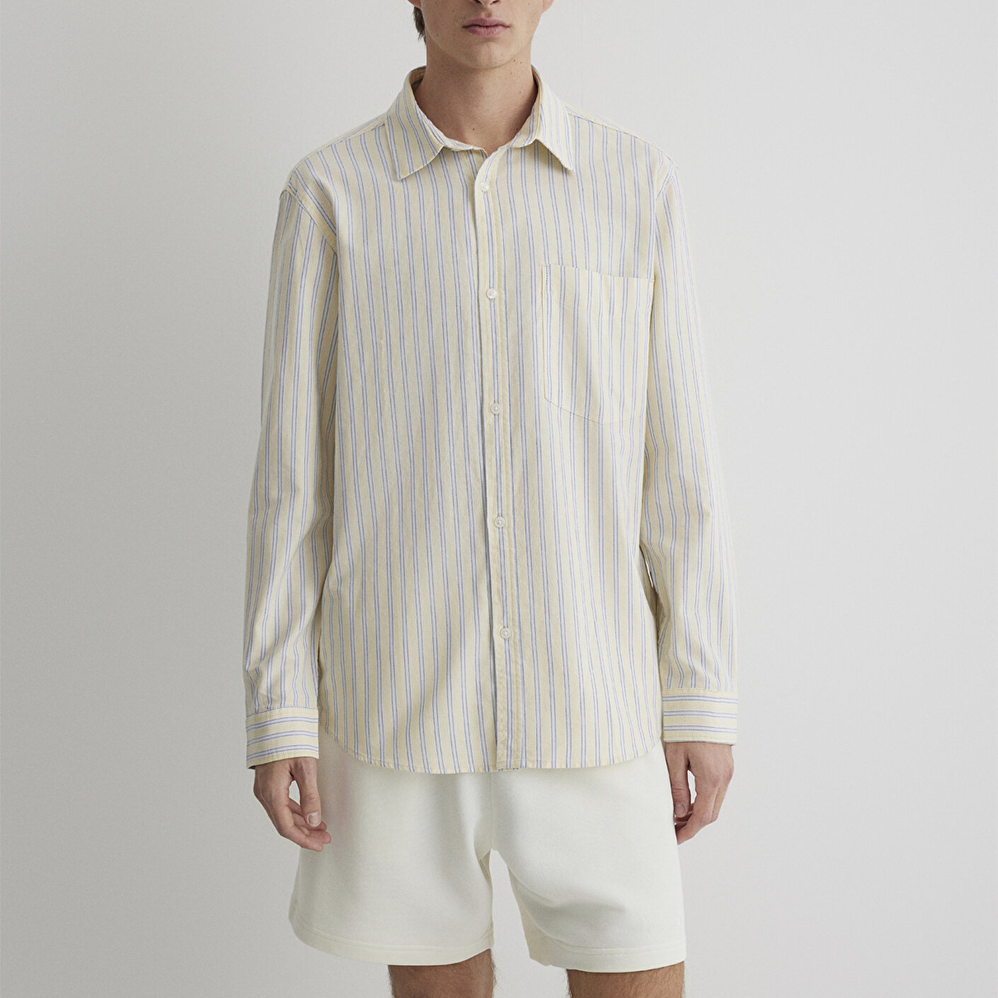 Mavi Çizgili Gömlek Regular Fit / Normal Kesim 0211433-84567