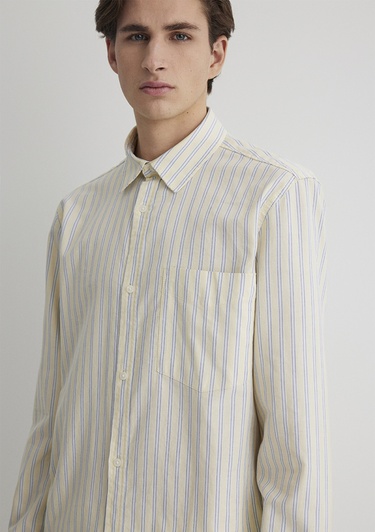  Mavi Çizgili Gömlek Regular Fit / Normal Kesim 0211433-84567