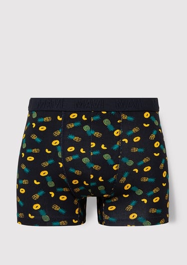  Mavi 3lü Baskılı Lacivert Boxer 0911909-70490