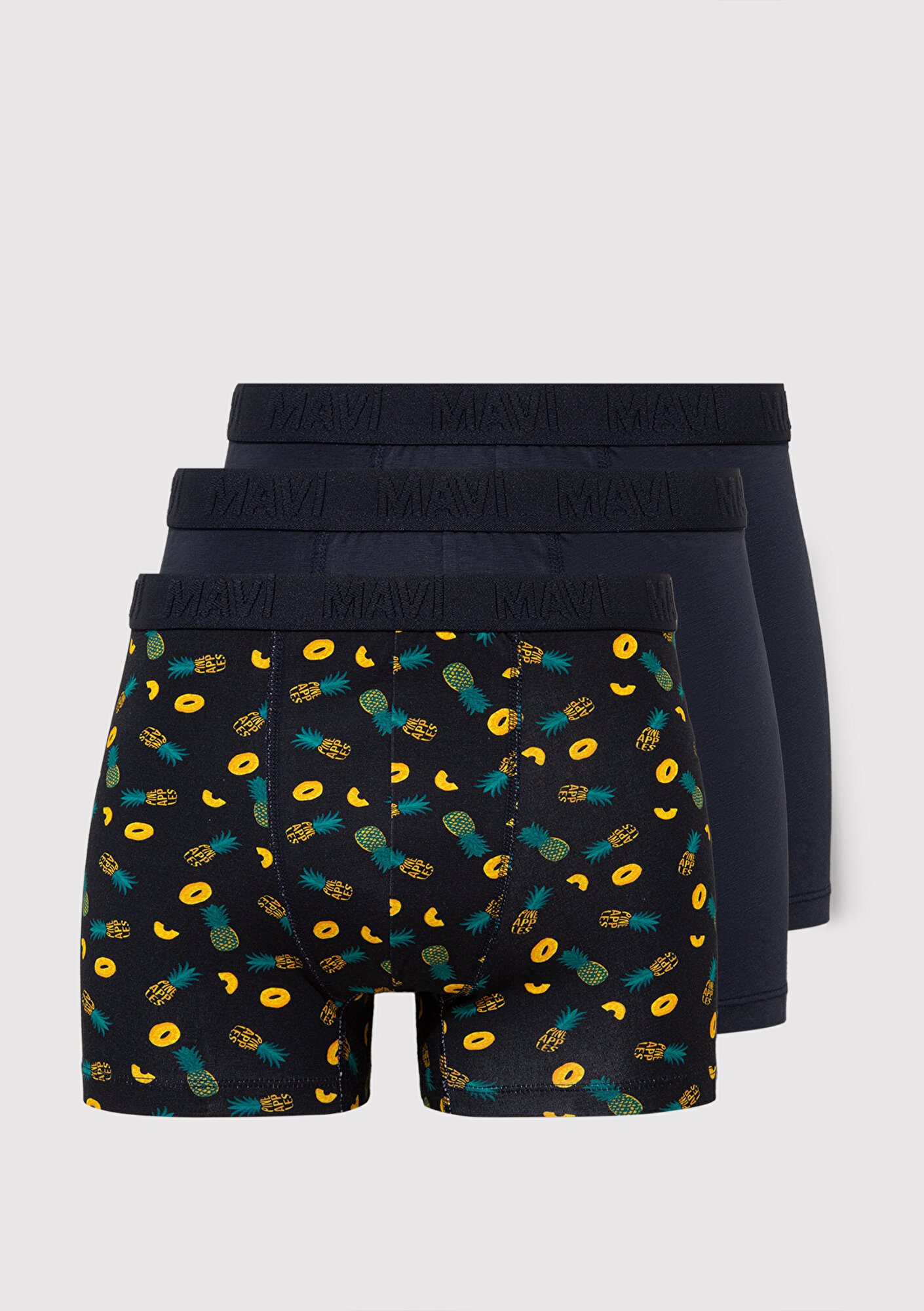  Mavi 3lü Baskılı Lacivert Boxer 0911909-70490