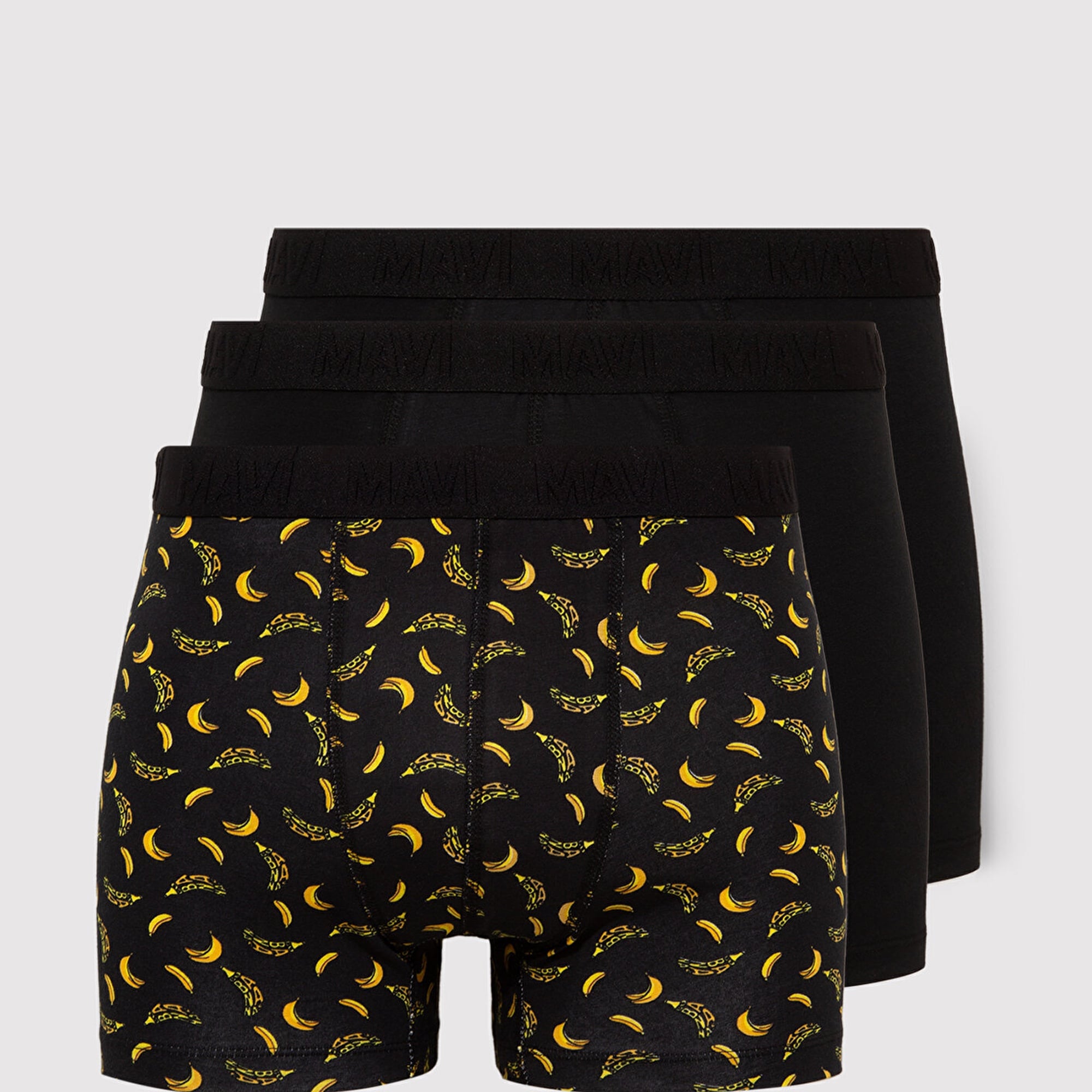 Mavi 3lü Baskılı Siyah Boxer 0911910-900