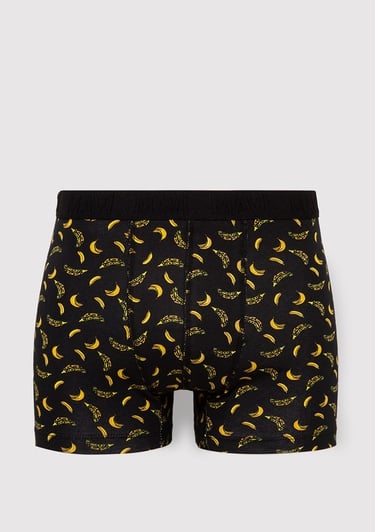  Mavi 3lü Baskılı Siyah Boxer 0911910-900