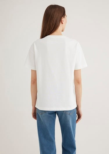  Mavi Mavi Baskılı Ekru Tişört Loose Fit / Bol Rahat Kesim 1613146-70057