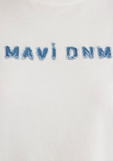  Mavi Mavi Baskılı Ekru Tişört Loose Fit / Bol Rahat Kesim 1613146-70057