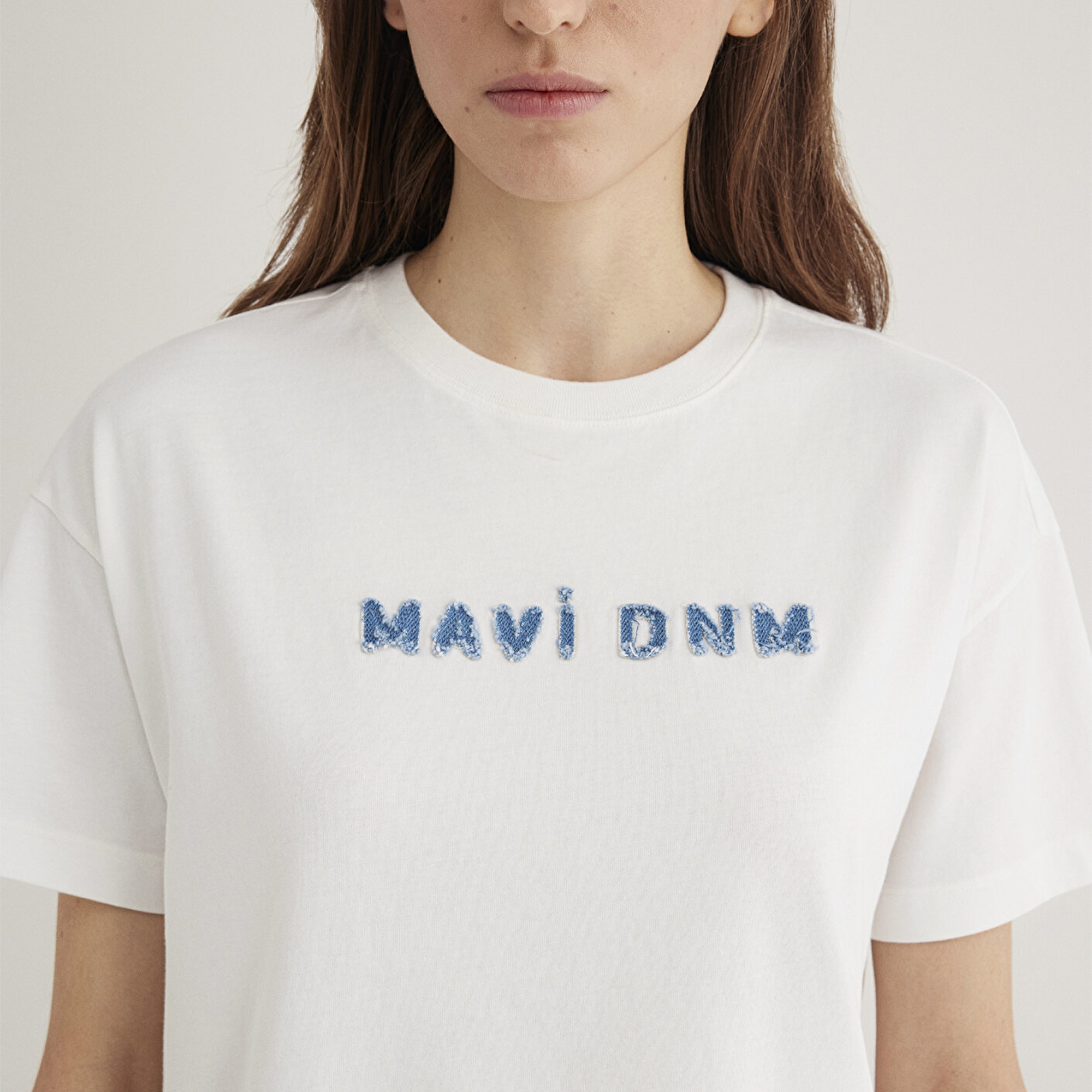 Mavi Mavi Baskılı Ekru Tişört Loose Fit / Bol Rahat Kesim 1613146-70057