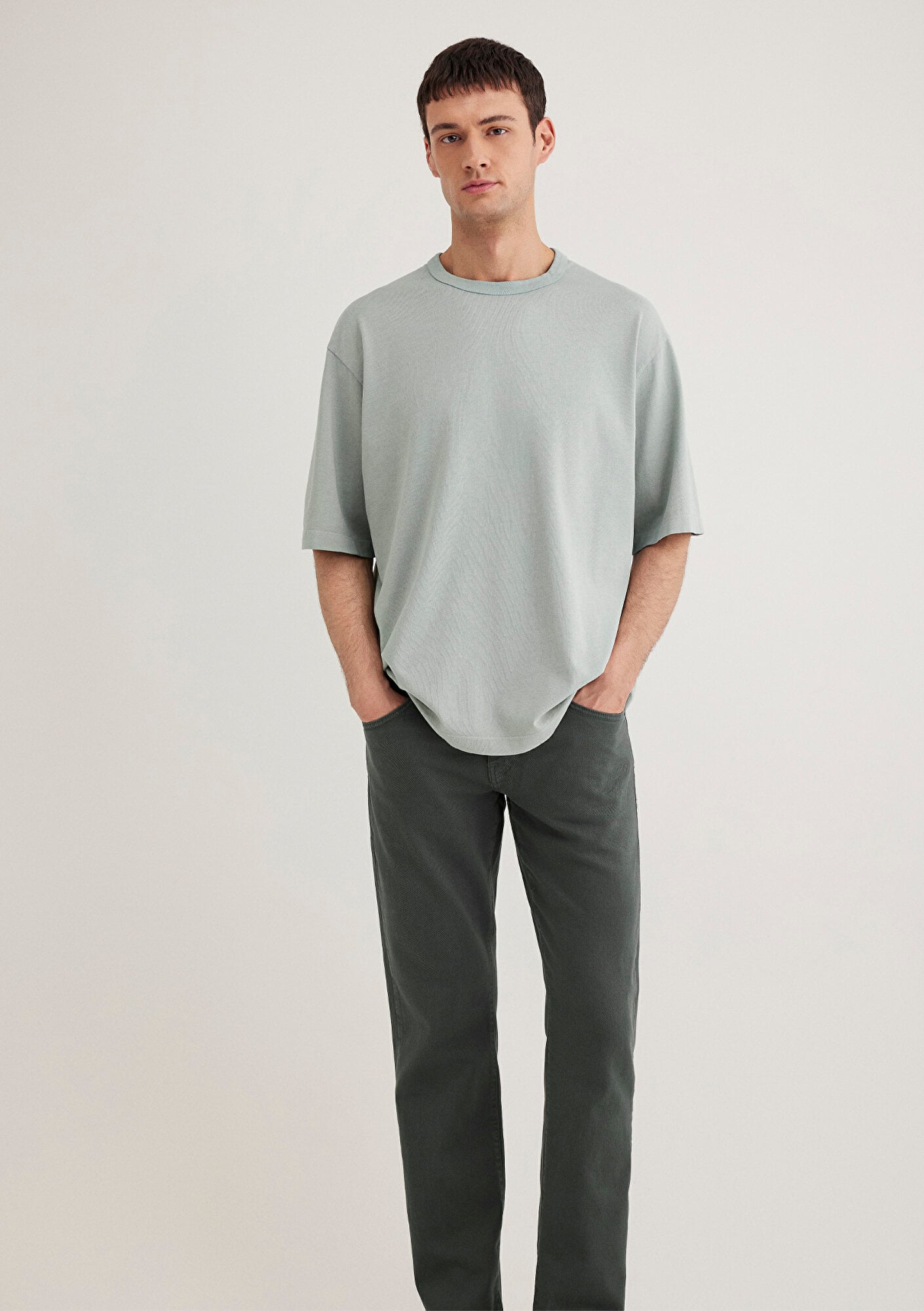  Mavi Yeşil Basic Tişört Loose Fit / Bol Rahat Kesim 0612595-70148