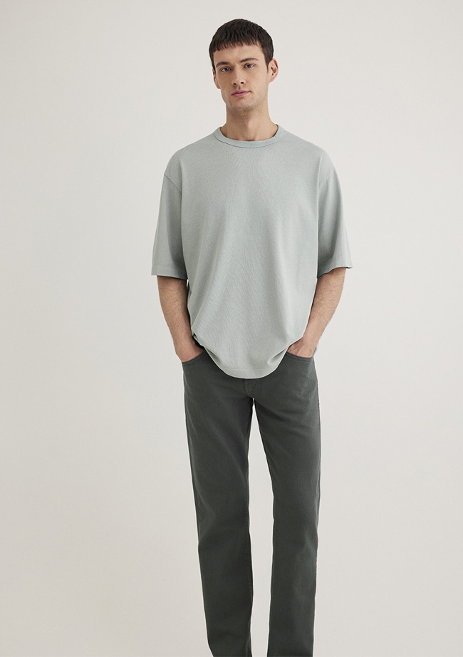  Mavi Yeşil Basic Tişört Loose Fit / Bol Rahat Kesim 0612595-70148