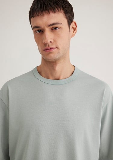  Mavi Yeşil Basic Tişört Loose Fit / Bol Rahat Kesim 0612595-70148