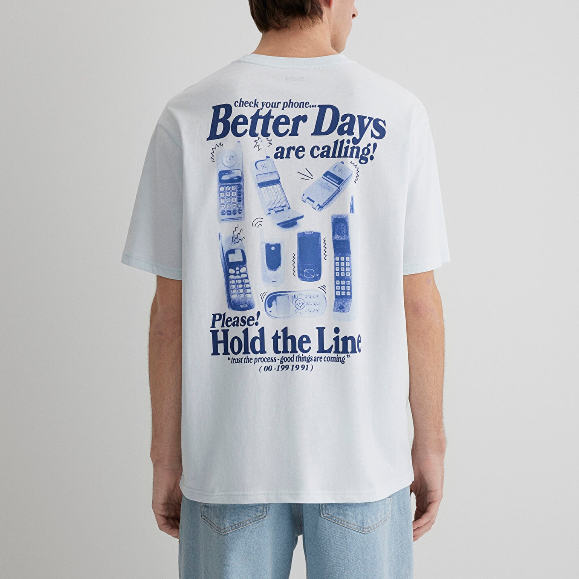 Mavi Better Days Baskılı Açık Mavi Tişört Loose Fit / Bol Rahat Kesim 0612462-70793