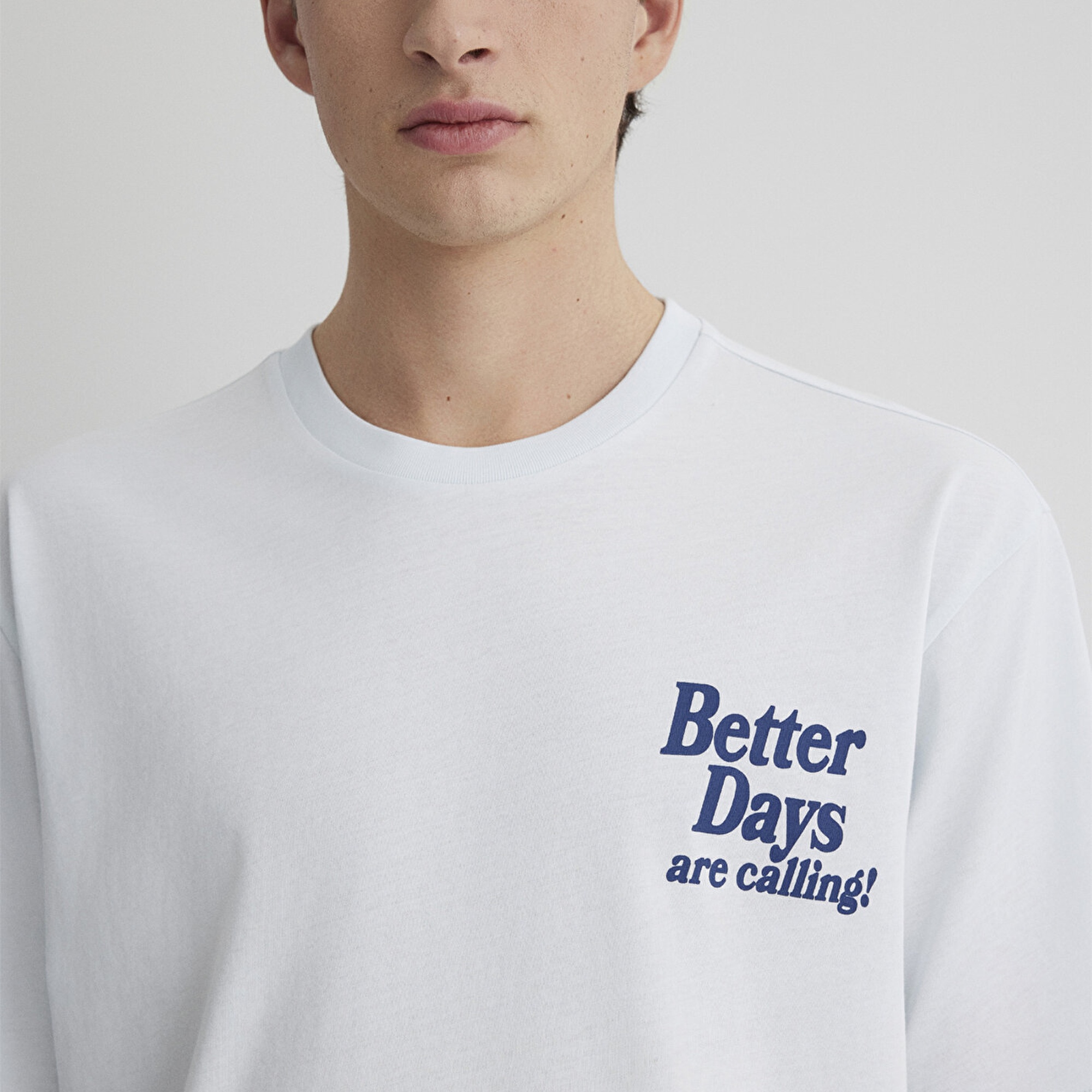 Mavi Better Days Baskılı Açık Mavi Tişört Loose Fit / Bol Rahat Kesim 0612462-70793